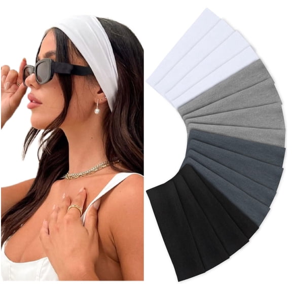 ZOUYUE 7 PCS Headbands for Women, Sweat Bands Headbands for Women, Soft Fabric Hair Bands for Thick Thin Hair, Thick Headbands for Girls, Cloth Sweat Bands for Yoga Casual Outfit