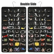 ZOUYUE 80 Pocket Double Side Hanging Jewelry Organizer Accessories Holder Storage Bag