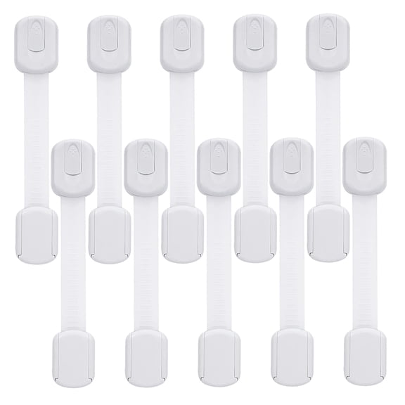 ZOUYUE Baby Safety Locks for Cabinets - (10 Pack) Adjustable Cabinet Locks for Babies, No Drilling Child Safety Cabinet Locks Straps for Latching to Drawer Door Fridge Oven Toilet Seat