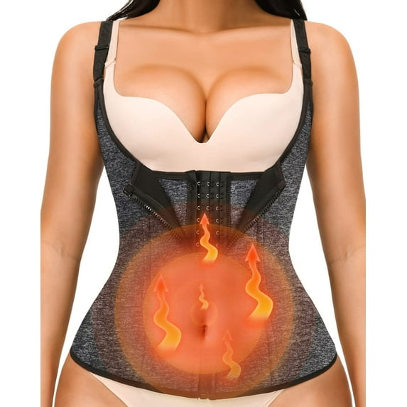 ZOUYUE Clip On Zipper Waist Training Corset,Women's Neoprene Sports Sauna Tank Top,Tummy Control Shapewear