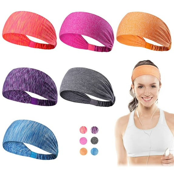 ZOUYUE Dreamlover Workout Headbands for Women, Sweatbands for Women, Yoga Headbands for Women Athletic, Sports Headbands for Exercise, 6 Pieces