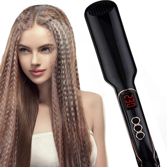 ZOUYUE Hair Curling Iron, 2 in 1 Curling Iron Wand,Ceramic Hair Curlers Increase Hair Volume Straighteners,Hair Crimper Temperature Adjustable Hair Crimper,Hair Waving Styling Tools for Women & Girls