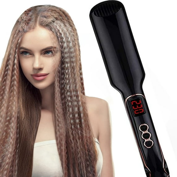 ZOUYUE Hair Curling Iron Wand,Hair Crimper Volumizing | Lasting Hair Volume, 2 in 1 Adjustable Ceramic Hair Curlers,Hair Curler & Crimper Hair Tool for All Hair Type