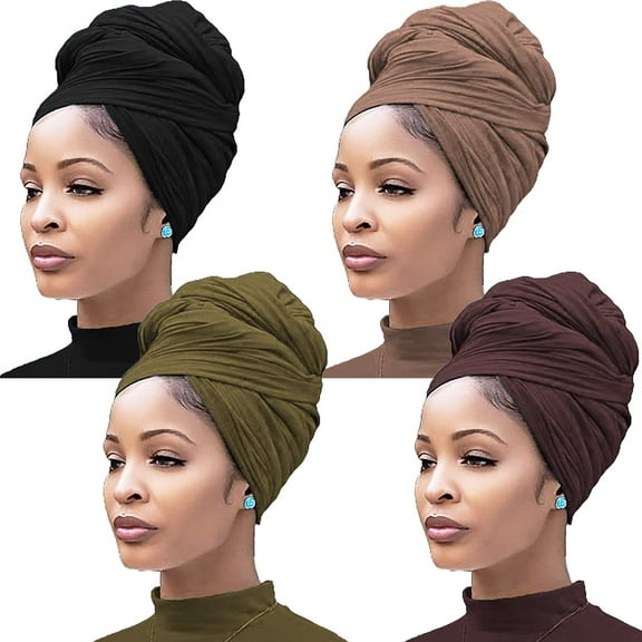 ZOUYUE Head Wraps for Black Women Stretch Turban Headwraps Scarf Hair Wraps Head Scarf for Locs Braids