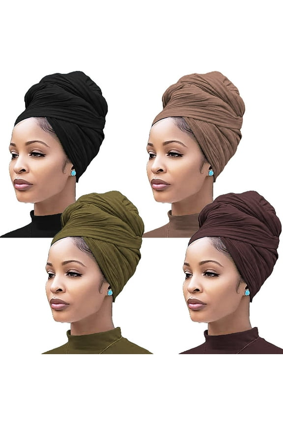 ZOUYUE Head Wraps for Black Women Stretch Turban Headwraps Scarf Hair Wraps Head Scarf for Locs Braids