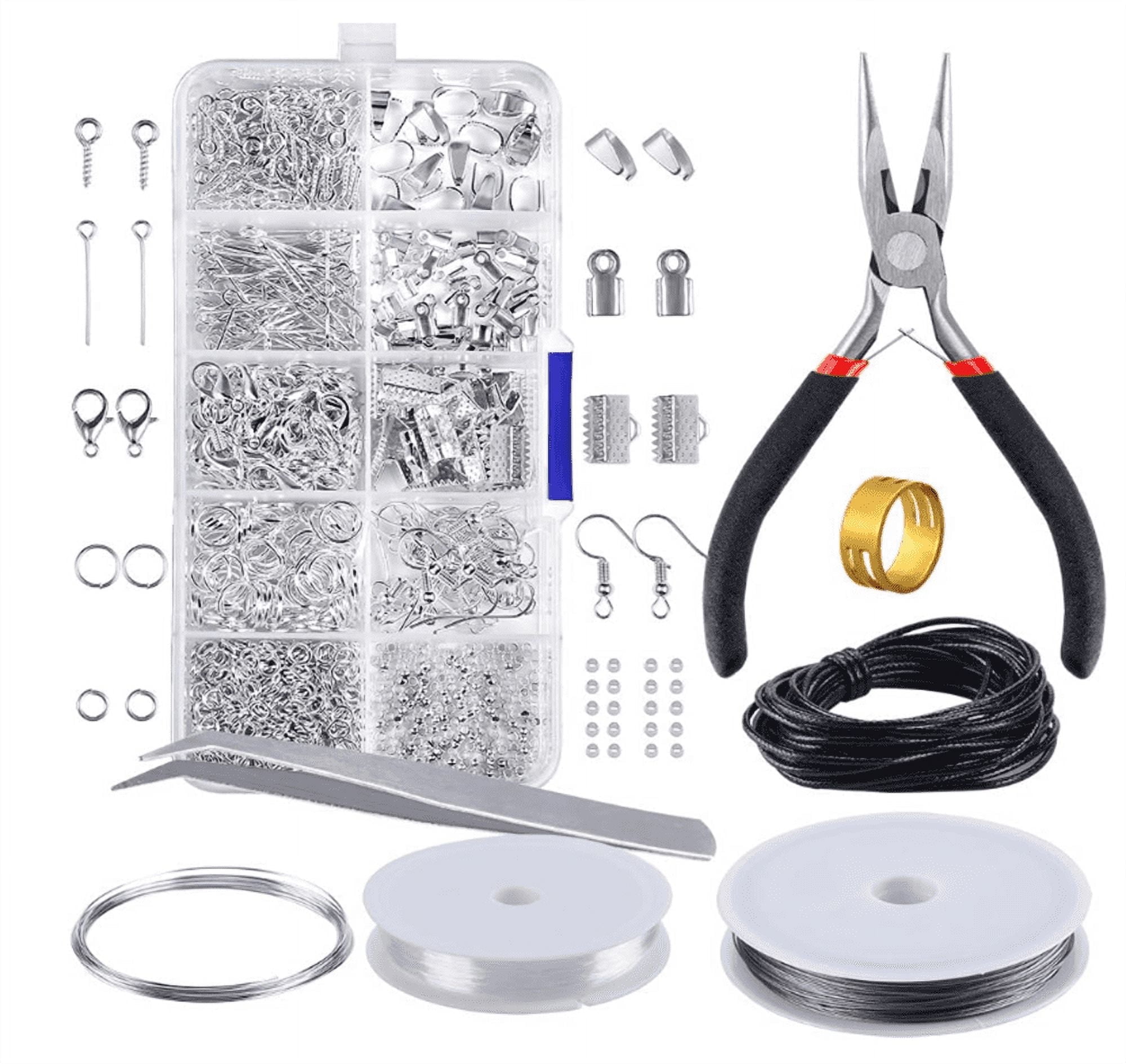 TIFOR Jewelry Making Supplies Kit - Jewelry Repair Tool with Accessories Jewelry Pliers Jewelry Findings and Beading Wires for Adults and Beginners