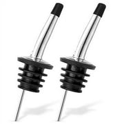 ZOUYUE Liquor Bottle Dispenser Spouts - Classic Speed Pours for Alcohol, Olive Oil and Shave Ice Syrup - Rustproof Stainless Steel with Tapered Pouring Funnels and Dust Caps (2)