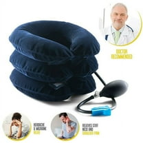 ZOUYUE Neck Traction Device and Neck Brace Blue Non-itchy Material Neck Pain Relief