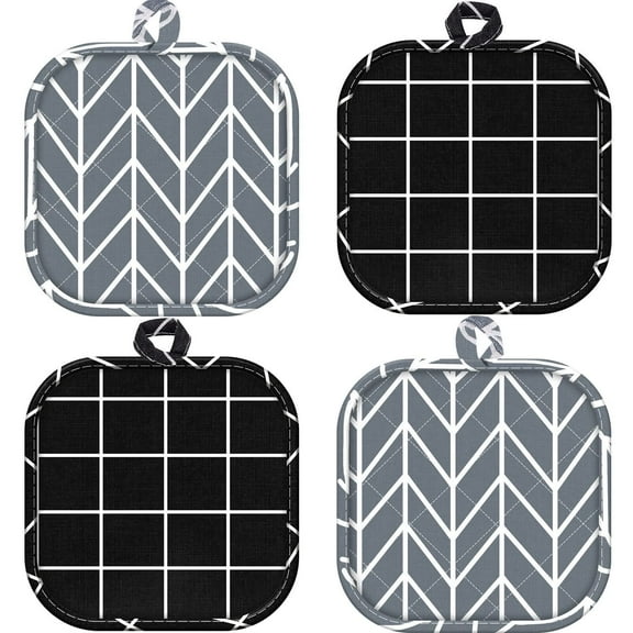 ZOUYUE Pot Holders for Kitchen Heat Resistant Potholder, Potholder Clearance, Hot Pads for Kitchen, Trivet for Cooking and Baking (Pack of 4, Multicolor)