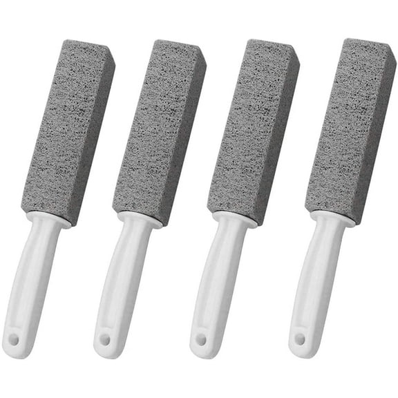 ZOUYUE Pumice Cleaning Stone with Handle, Toilet Bowl Ring Remover Cleaner Brush Stains and Hard Water Ring Remover Rust Grill Griddle Cleaner for Kitchen/Bath/Pool/Household Cleaning 4 Pack