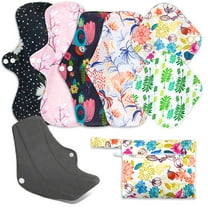 ZOUYUE Reusable Bamboo Sanitary Pads,Eco-friendly Menstrual Period Pads, Washable Waterproof Menstrual Menstrual Pad,Soft Cloth Menstrual Pads With Wet Bag