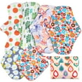 thumbnail image 1 of ZOUYUE Reusable Sanitary Pads,Bamboo Charcoal Fiber Waterproof Menstrual Menstrual Pad,Strong Air Permeability Washable Incontinence Pads for Menstrual Period,Soft Cloth Menstrual Pads With Wet Bag, 1 of 6