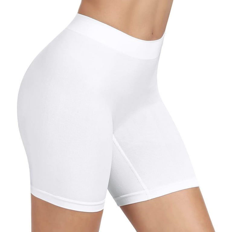 ZOUYUE Slip Shorts Womens Comfortable Seamless Smooth Shapewear Slip Shorts  for Under Dresses-White