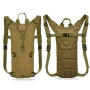 ZOUYUE Tactical Hydration Pack with 3L BPA Free Bladder Daypack,Military Adjustable Water Backpack for Hiking,Cycling,Climbing,Leakproof,Running (Brown)