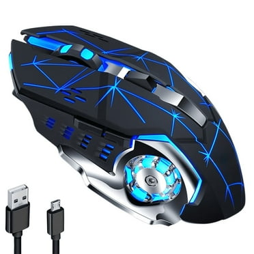 ZOUYUE Wireless Gaming Mouse with Buttons on the Side Rechargeable Computer Mice with Light