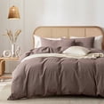 thumbnail image 1 of ZOVAN Duvet Cover Set 100% Washed Cotton Super Soft Breathable Durable ( Mauve Brown, Queen), 1 of 8