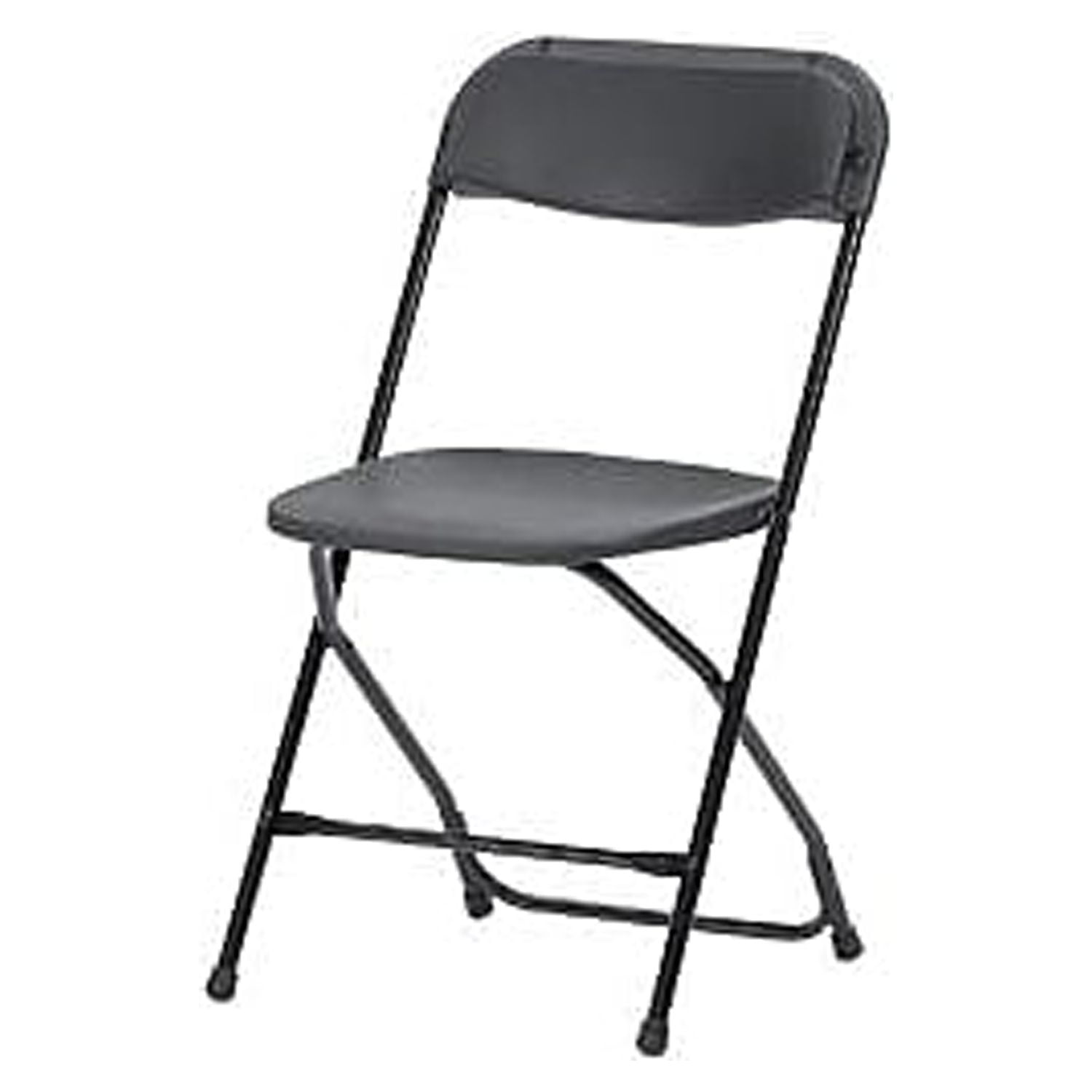 Black Heavy Duty Plastic Folding Chair with Steel Frame, 8 Pack