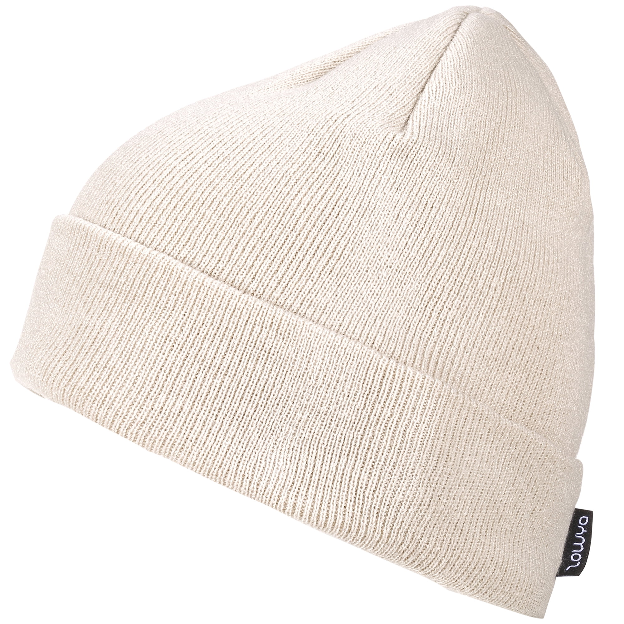White Cashmere Knit Logo Beanie Men Hat