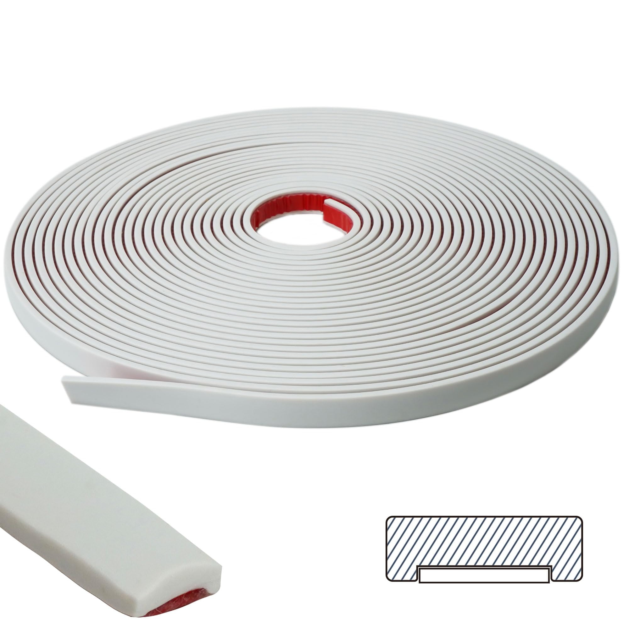 Chair Rail Moulding For Walls ZOWZOW Wall Molding Trim, 1.6 In Peel And Stick Wall Corner Protector 20 Ft, L Shape Self Adhesive Corner Guard & Edge Protector, Shiny Peel And Stick Molding