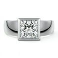 thumbnail image 1 of ZOYA JEWEL 14K White Gold Over Rings - 2.3 Ct Princess Cut Diamond Ring - Engagement Wedding Bezel Set for Her - Anniversary Designer Solitaire Silver Ring for Men's - Anniversary Gifts for Wife, 1 of 7