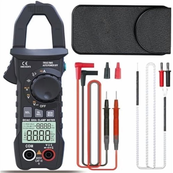 ZOYI ZT-QS9 Digital Clamp Meter Multimeter, T-RMS Auto-Ranging 6000 Counts, NCV Measures 600V/600A, Capacitance, Resistance, Diode, Continuity, Duty-Cycle, Frequency and Temperature