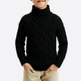 thumbnail image 1 of ZOYOEN Boy Cable Chunky Sweaters- Casual Warm Long Sleeve Turtleneck Kids Winter Clothes Black Size 6 T, 1 of 5