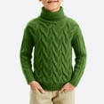 thumbnail image 1 of ZOYOEN Boy Cable Chunky Sweaters- Long Sleeve Turtleneck Casual Warm Kids Winter Clothes Green Size 6 T, 1 of 5