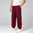 thumbnail image 1 of ZOYOEN Boys Cargo Sweatpants with Pockets- Casual Baggy Elastic Waist Straight Leg Kids Jogger Pants Wine Size 11-12Years, 1 of 7