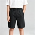 thumbnail image 1 of ZOYOEN Boys Chino Shorts Knee length- Baggy Elastic Waist Casual Summer Kids School Uniforms Black Size 12, 1 of 9
