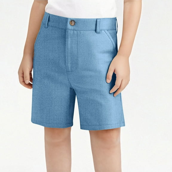 ZOYOEN Boys Chino Shorts with Pockets- Casual Pull On Comfort Waist School Uniforms
