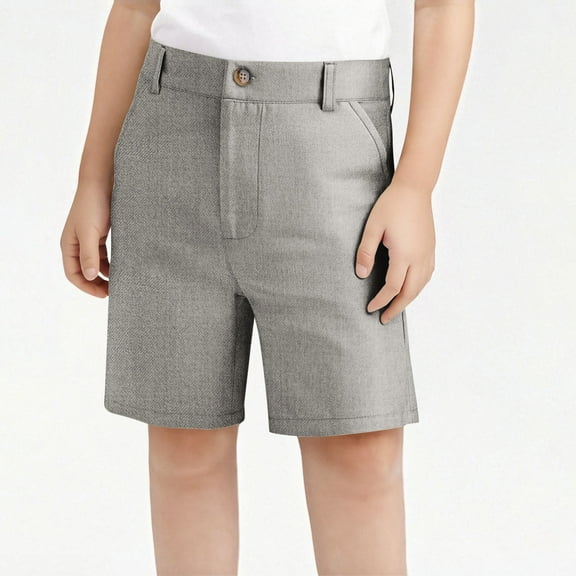 ZOYOEN Boys Chino Shorts with Pockets- Casual Pull On Comfort Waist School Uniforms