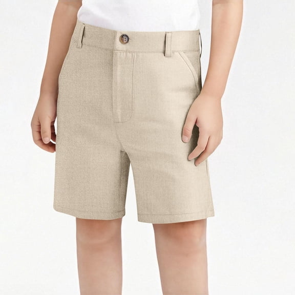 ZOYOEN Boys Chino Shorts with Pockets- Casual Pull On Comfort Waist School Uniforms