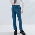 thumbnail image 1 of ZOYOEN Boys Dress Pants with Pockets- Mid Waist Pull On Straight Leg Formal Pants Blue Size 3T, 1 of 6