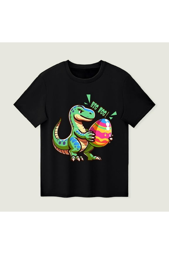 Boys Easter T Shirts- Short Sleeve Cute Cotton Casual Graphic Tee Toddler to Big Black Size 5-6 T