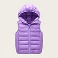 thumbnail image 1 of ZOYOEN Boys Outwear Vest with Hood- Full Zip Casual Warm Lightweight Quilted Jacket Purple Size 6 T, 1 of 7