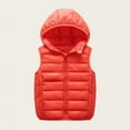 thumbnail image 1 of ZOYOEN Boys Outwear Vest with Hood- Lightweight Casual Warm Full Zip Quilted Jacket Orange Size 8, 1 of 7