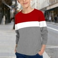 thumbnail image 1 of ZOYOEN Boys Striped T Shirts- Casual Fashion Crewneck Long Sleeve Kids Basic Tees Red Size 14, 1 of 7
