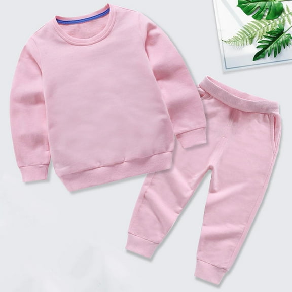 ZOYOEN Boys Sweatsuits 2 PC- Casual Long Sleeve Cotton Fall Winter Kids Outfits Set Clothes Pink Size 3 T