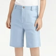 thumbnail image 1 of ZOYOEN Girls Chino Shorts with Pockets- Casual Knee Length Pull On School Uniform Light Blue Size 6, 1 of 7