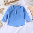 thumbnail image 1 of ZOYOEN Girls Long Sleeve T Shirts- Casual Crewneck Fashion Kids Graphic Tops Light Blue Size 5-6 Years, 1 of 3