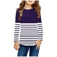 thumbnail image 1 of ZOYOEN Girls Long Sleeve T Shirts- Casual Fashion Crewneck Kids Graphic Tops Purple Size 3 Years, 1 of 6