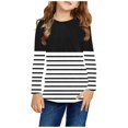 thumbnail image 1 of ZOYOEN Girls Long Sleeve T Shirts- Crewneck Casual Fashion Kids Graphic Tops Black Size 9-10 Years, 1 of 6