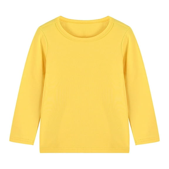 ZOYOEN Girls Long Sleeve T Shirts- Crewneck Casual Fashion Kids Graphic Tops Yellow Size 5 T