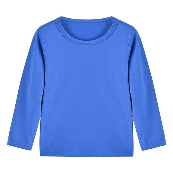 ZOYOEN Girls Long Sleeve T Shirts- Crewneck Fashion Casual Kids Graphic Tops Blue Size 5 T