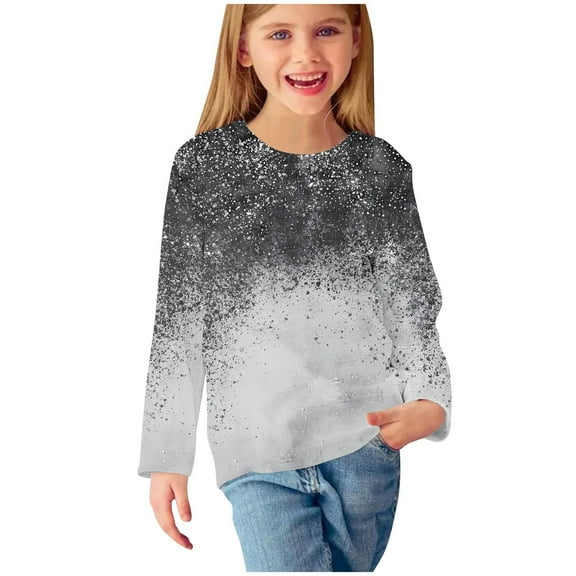 ZOYOEN Girls Long Sleeve T Shirts- Fashion Casual Crewneck Kids Graphic Tops Multicolor Size 9-10T
