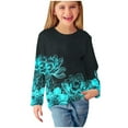 thumbnail image 1 of ZOYOEN Girls Long Sleeve T Shirts- Fashion Crewneck Casual Kids Graphic Tops Multicolor Size 11-12T, 1 of 6