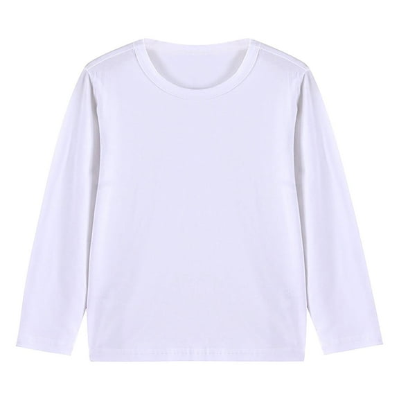ZOYOEN Girls Long Sleeve T Shirts- Fashion Crewneck Casual Kids Graphic Tops White Size 5 T