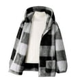 thumbnail image 1 of ZOYOEN Girls Plaid Fleece Jacket with Hood- Warm Fashion Casual Long Sleeve Winter Coats Black Size 11 Years, 1 of 4