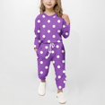 thumbnail image 1 of ZOYOEN Girls Sweat Suit Sets- Fashion Soft Long Sleeve Casual Shirts and Jogger Pants Purple Size 12-13 Years, 1 of 5