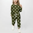thumbnail image 1 of ZOYOEN Girls Sweat Suit Sets- Soft Casual Long Sleeve Fashion Shirts and Jogger Pants Army Green Size 7-8 Years, 1 of 5